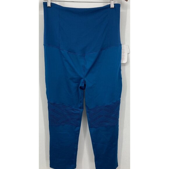 Isabel Maternity Large Leggings Crossover Panel Capri Teal Stretch Women New B80 - Picture 4 of 9